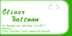 oliver waltman business card